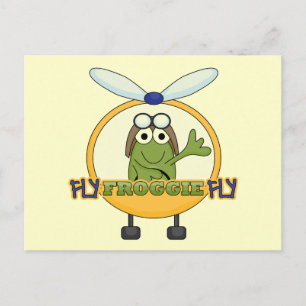 Fly Froggie Fly Helicopter Tshirts och Gifts Vykort