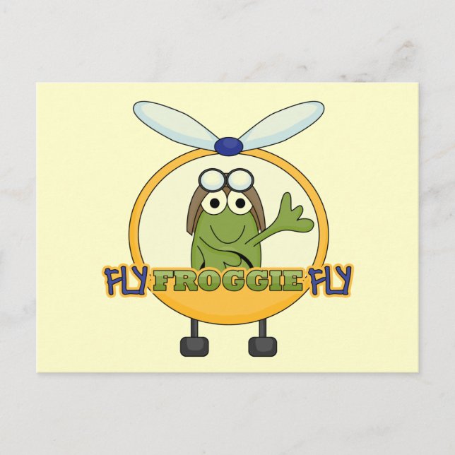 Fly Froggie Fly Helicopter Tshirts och Gifts Vykort (Framsida)