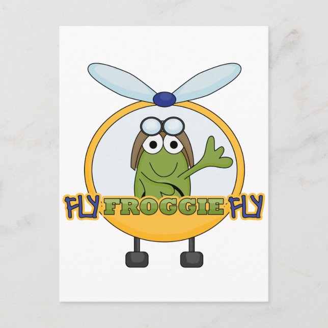 Fly Froggie Fly Helicopter Tshirts och Gifts Vykort (Framsida)