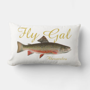 Fly Gal Fishermen Flygfiske Trout Flies Lumbarkudde