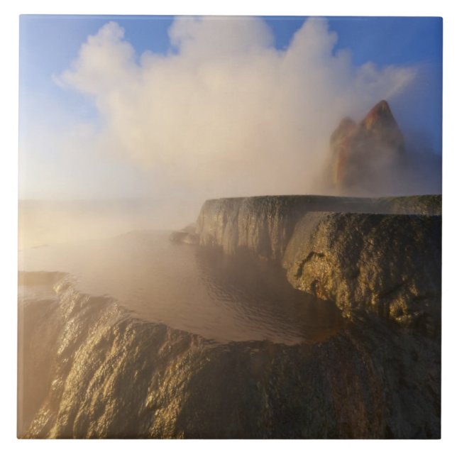 Fly Geyser med snötäckta Granite Range Kakelplatta (Framsidan)