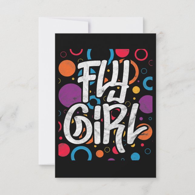 Fly Girl 90's Nittionty Hip hop Disco Party Inbjudningar (Framsida)