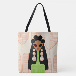 Fly Girl Orange and Grönt Shoulder Tote Tygkasse