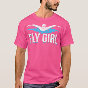 Fly Girl Simma Butterfly Swimmer Swimming Team T Shirt