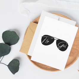 Fly Girl, Svarta pilotglasögon, Söt födelsedag Vykort