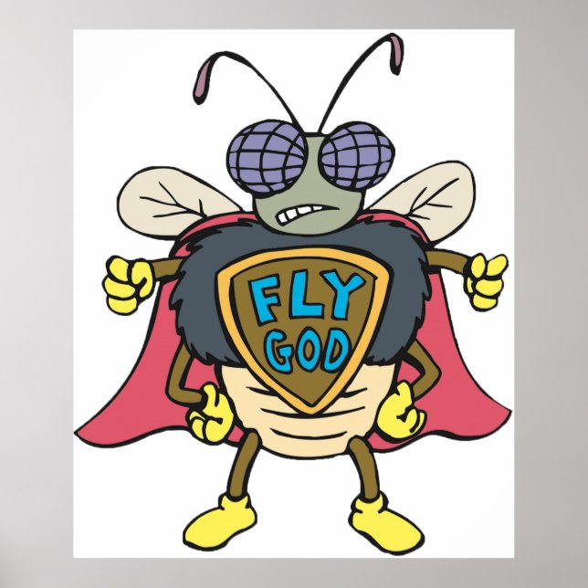 Fly God Superhero Fly Insect Character Poster (Framsidan)