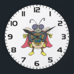 Fly God Superhero Fly Insect Character Stor Klocka<br><div class="desc">Keep time with a heroic twist using this Fly God wall clock. Featuring a large, colorful superhero insect character on the face, this clock is a functional piece of urban streetwear graphic art. The funny cartoon bug and retro comic art aesthetic make it a perfect addition to a bedroom, office,...</div>