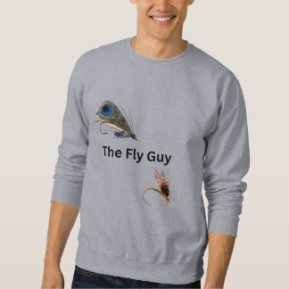 Fly Guy. Flygfiske, fiskare, Grått Lång Ärmad Tröja