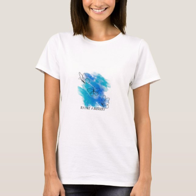 "Fly high as a butterfly" T-Shirt for Women (Framsida)