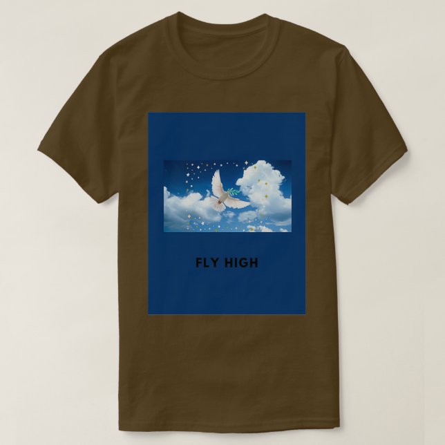 Fly high design white dove 2 t shirt (Design framsida)