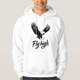 Fly High Eagle Illustratio Hoodie