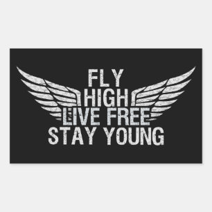 FLY HIGH-klistermärken Rektangulärt Klistermärke