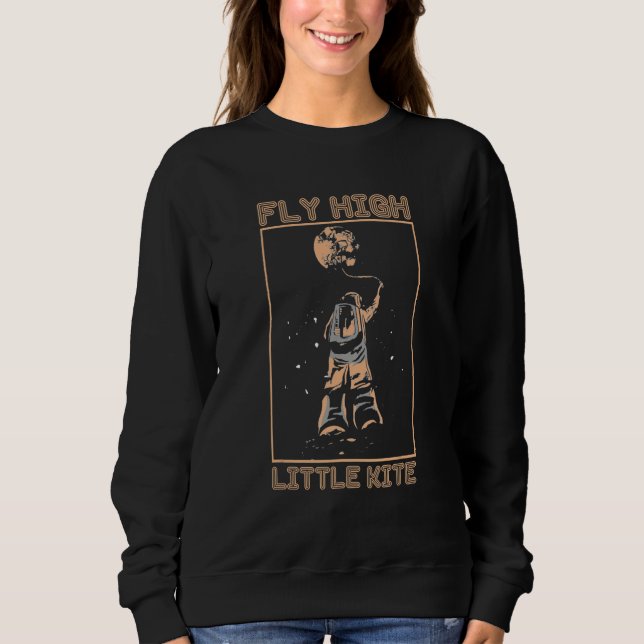 Fly High Little Kite  Moon Night  Kite Flying T Shirt (Framsida)