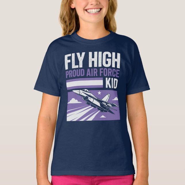 Fly High - stolt Luft Force Kid T Shirt (Framsida)