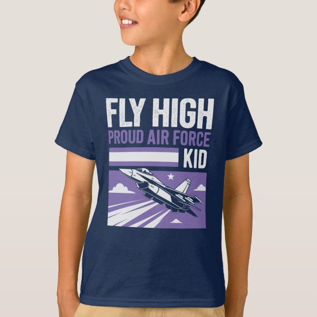 Fly High - stolt Luft Force Kid T Shirt (Framsida)