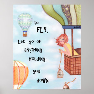Fly - inspirationell, fin konsthandling poster