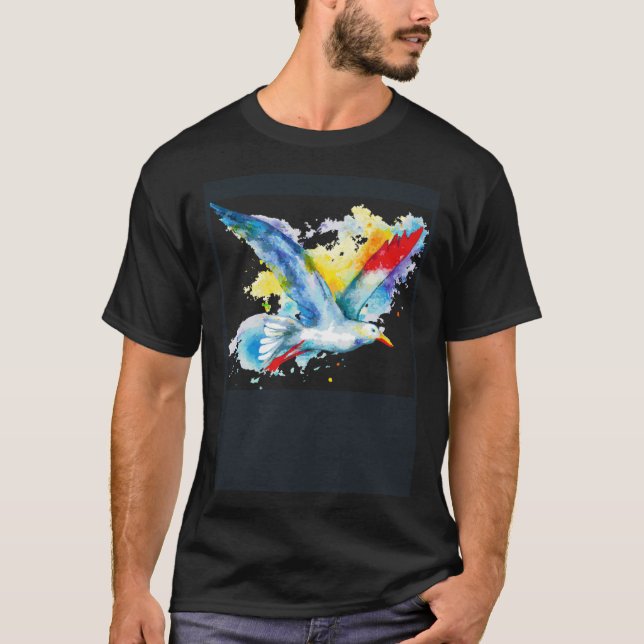 Fly Like a Painted Seagull T Shirt (Framsida)