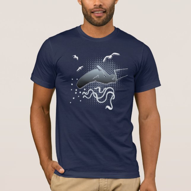 Fly like the birds, kitesurf shirt tee (Framsida)