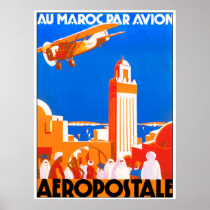 Fly Marocko Luft. Aeropostale Poster