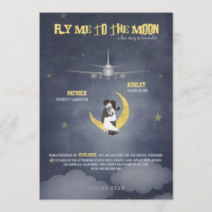 Fly Me to The Moon 2 - Filmplansch - Bröllop Inbjudningar