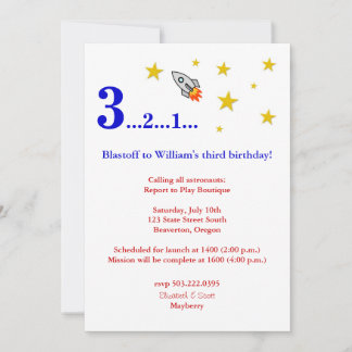 Fly mig till Måne för min födelsedag Inbjudningar