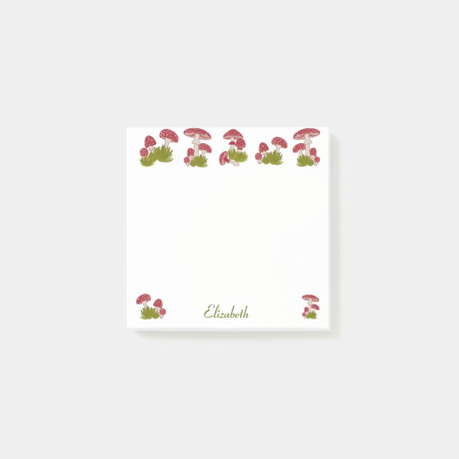 Fly Mushroom Goblincore Fairy Garden ShCool Office Post-it Block (Framsida)