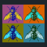 Fly Pop Art Poster<br><div class="desc">Vintage bild,  konst och hemerapor har blivit unika kläder,  konst och tillbehör. Alla slags formgivningar,  inklusive etiketter,  annonser,  teckningar och trävaror som omvandlas till t-skjortor,  smycken,  poster och annat.</div>