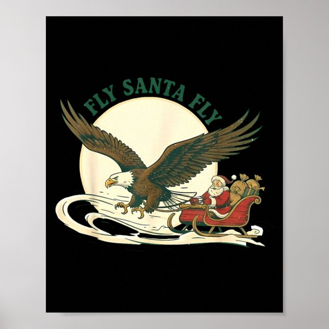 Fly Santa Fly Christmas, Santa Football  Poster (Framsidan)