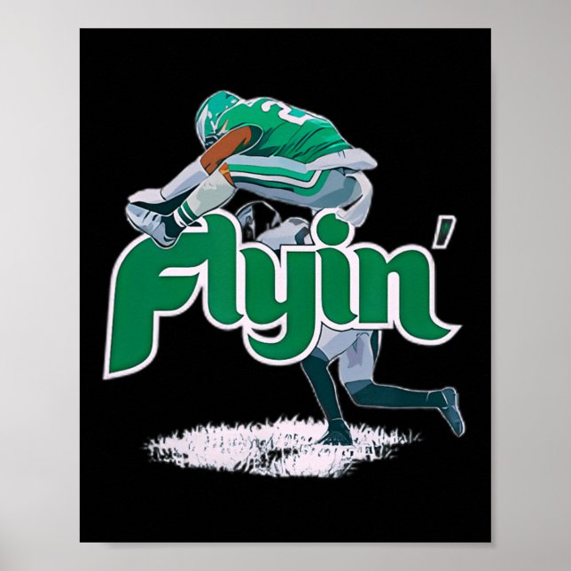 Fly Saquon Fly Eagles Barkley, omvänd Hurdle 2 Poster (Framsidan)