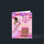 Fly Sister African American Birthday Card Kort<br><div class="desc">Detta vackra födelsedagskort och elegant-kort har rosa och lila ro och en afrikansk amerikansk kvinna i en rosa. Skaffa det här klassens och söta födelsedagskort till din syster och få ett leende på ansikte.</div>