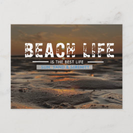 Fly. Slappna av. Lossa. Beach Life Tropiskt Paradi Helg Vykort
