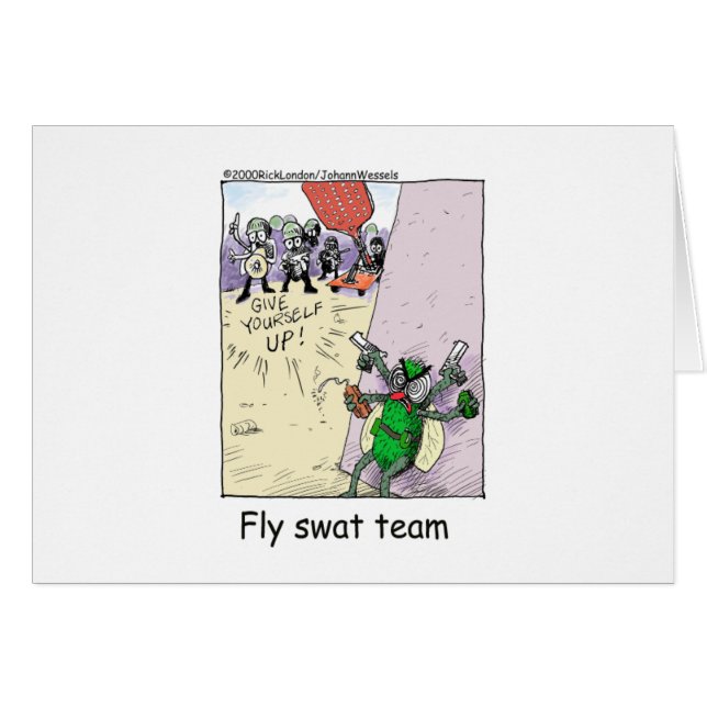 Fly Swat Team Funny Police Gifts & Collectibles Hälsningskort (Framsidan Horizontal)