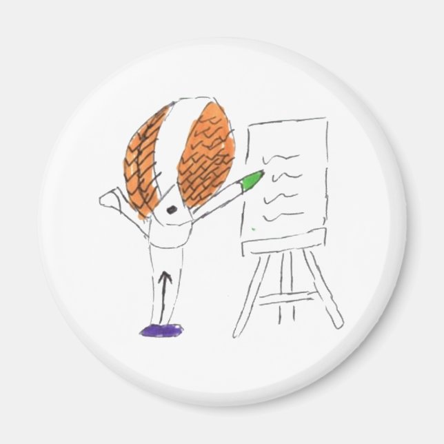 Fly Teacher Round Magnet (Framsidan)