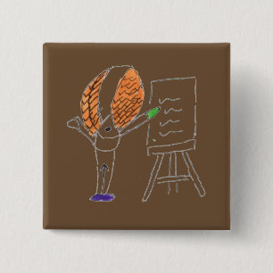 Fly Teacher Square Badge Knapp