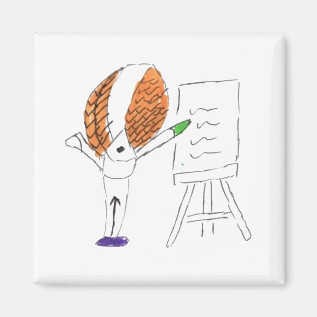 Fly Teacher Square Magnet (Framsidan)