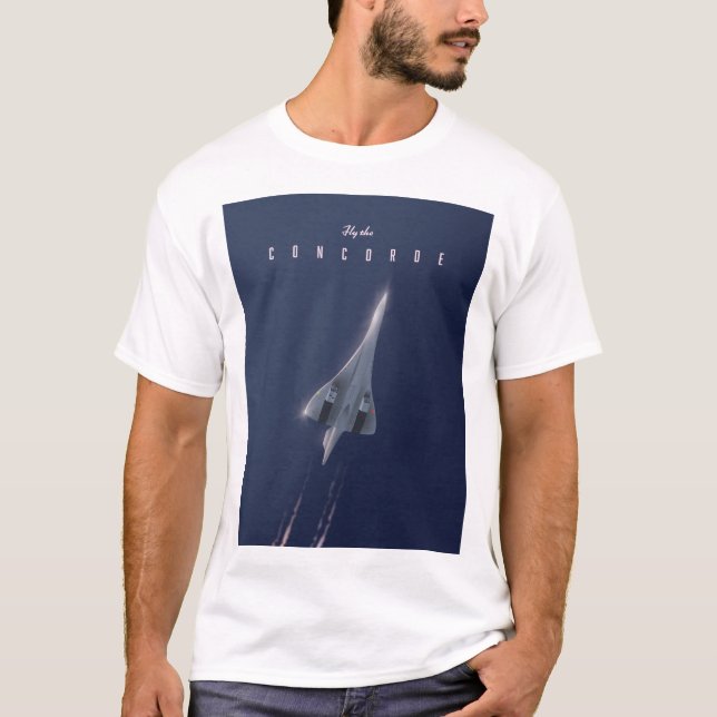 Fly the Concorde Travel-affisch T Shirt (Framsida)