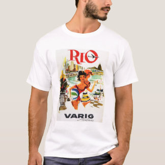 FLY to RIO DE JANEIRO BRAZIL Varig Airlines Travel T Shirt