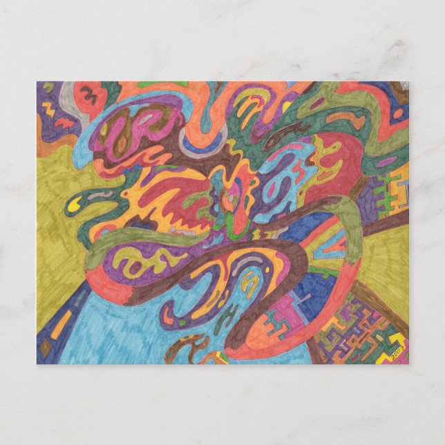 Fly, ursprunglig abstrakt - anpassad vykort (Framsida)