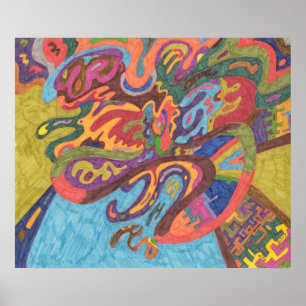 Fly, ursprunglig abstrakt poster