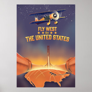 Fly Väster See the United Stater. Poster
