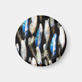 Fly Watercolor Feathers: Sömlös bakgrund Magnet