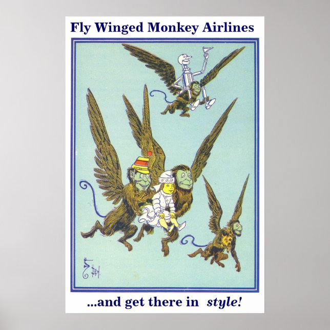 Fly Winged Monkey Airlines Poster (Framsidan)