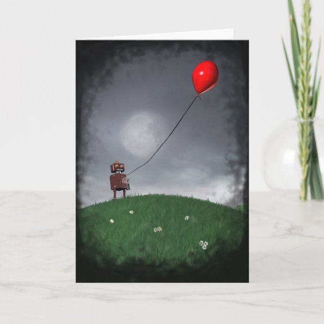 Fly your Little Red Baloon Card Kort (Framsida)