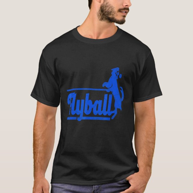 Flyball Coola Retro Hund design finns T Shirt (Framsida)