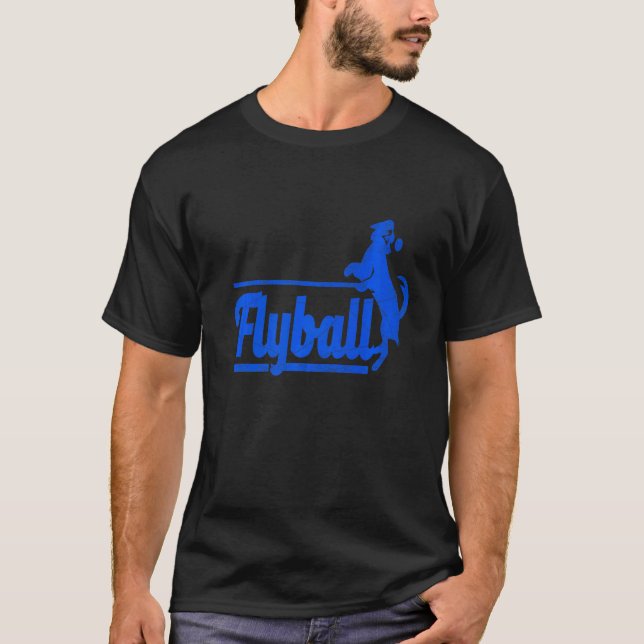 Flyball Coola Retro Hund design finns T Shirt (Framsida)