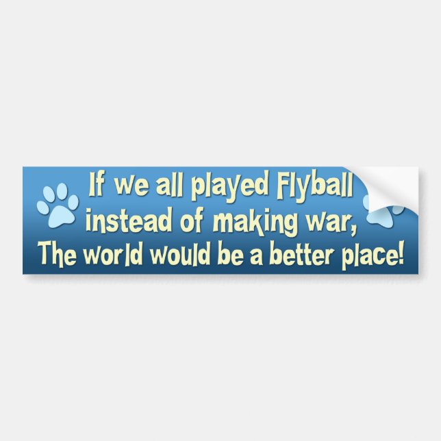 Flyball inte krigbildekal bildekal (Framsidan)