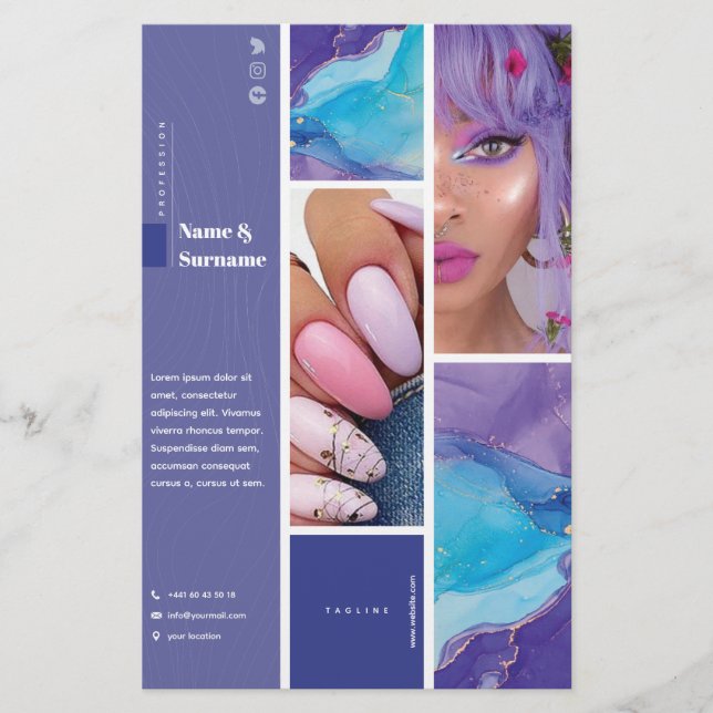 Flyer 14 cm x 21,6 cm Beauté & Nail art (Framsidan)