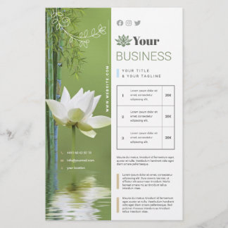 Flyer 14 cm x 21,6 cm Zen Lotus Vert