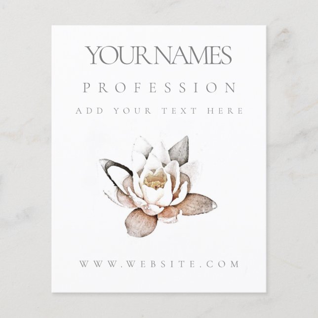 FLYER: AFFÄRSFRÄMJANDE: VITE LOTUS FLYGBLAD (Framsidan)