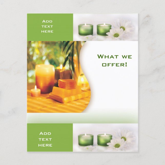 Flyer Beauty Salon Spa Grönt 3 mall liten (Framsidan)